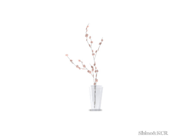 Sims 4 — Art Deco Dining - Cherry Twiggs by ShinoKCR — Glass Vase with Cherry Blossoms