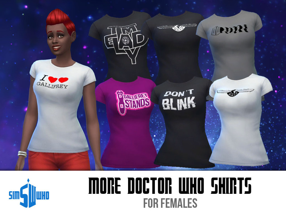 The Sims Resource | Sim Who's More Doctor Who TShirts for females