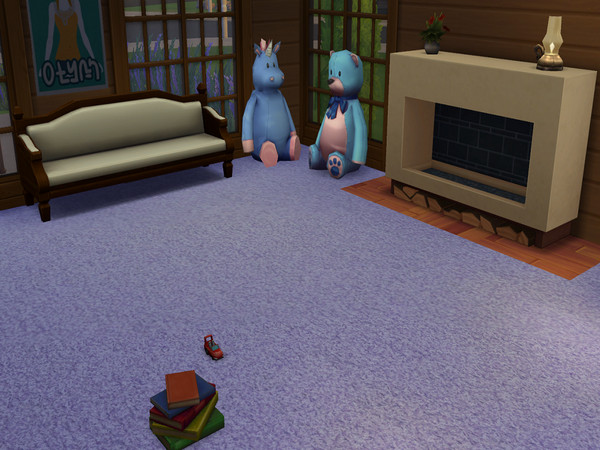 Sims 4 — Cornflower Blue Cut Pile Carpet by abormotova2 — Standard cut pile carpet in powder blue