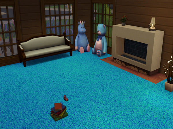 Sims 4 — Aqua Blue Carpet by abormotova2 — Standard Cut Pile Carpet in Aqua Blue