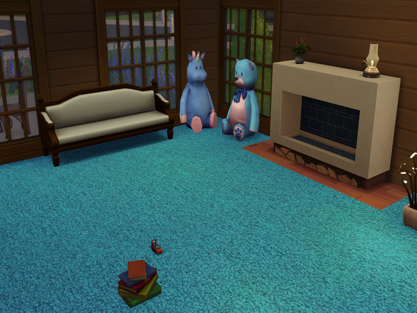 Sims 4 — Medium Teal Blue Carpet by abormotova2 — Standard Cut Pile Carpet in Medium Teal Blue 