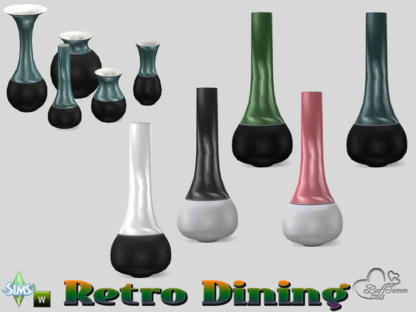 Sims 4 — Retro Dining Vase v2 by BuffSumm — Traveling back in time.... Retro Dining... Stylish, Colorful, just Retro :)