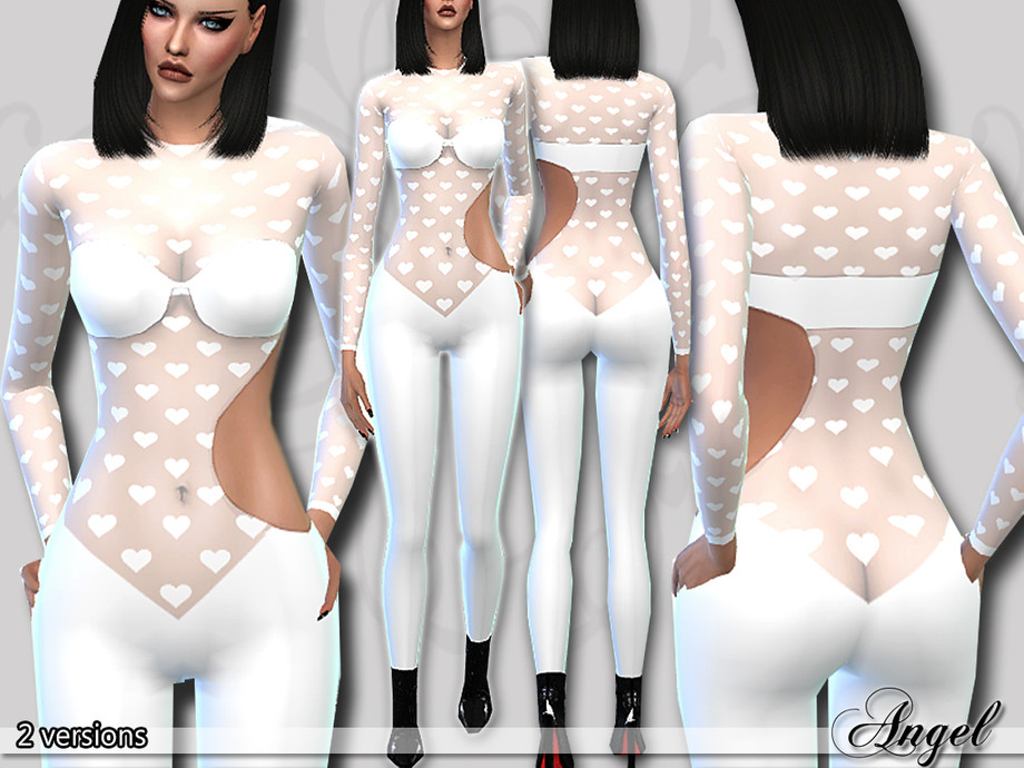 Sims 4 - PZC_Angel Catsuit by Pinkzombiecupcakes - A chic catsuit for your ...