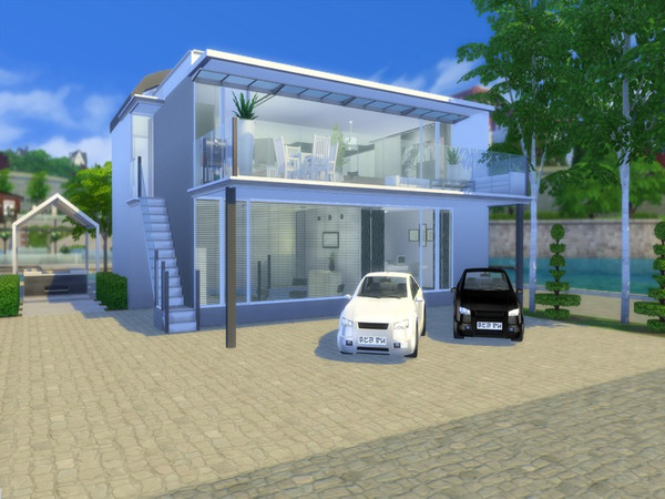 Sims 4 — Urban Living by Suzz86 — Modern Home featuring open kitchen, dining area,and livingroom. Relaxing area with