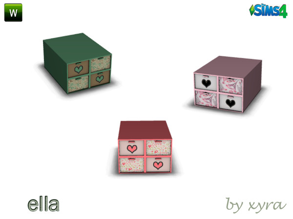 Sims 4 — xyra Ella deco boxes by xyra332 — deco boxes, new mesh in 3 different colors, it belongs to the set Ella