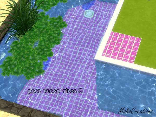 Sims 4 — Pool Floor Tile 3 by MahoCreations — Floor tile for the pool or bathroom, for the patio etc.