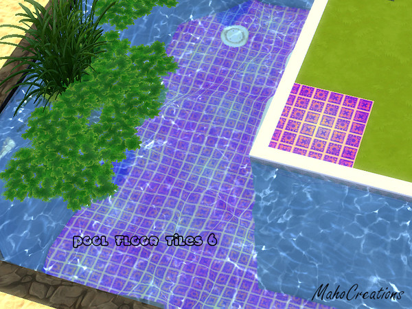 Sims 4 — Pool Floor Tile 6 by MahoCreations — Floor tile for the pool or bathroom, for the patio etc.