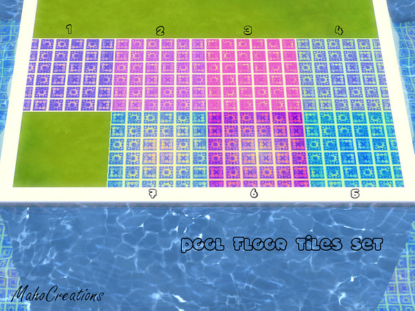 Sims 4 — Pool Floor Tiles Set by MahoCreations — Floor tile for the pool or bathroom, for the patio etc. 7 colors