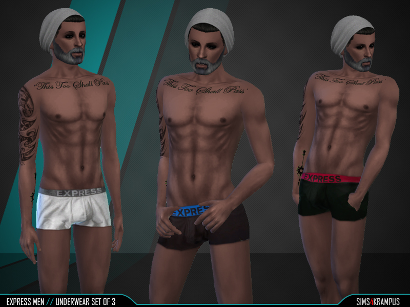 SIms4Krampus' Express Men's Underwear Set of 3.