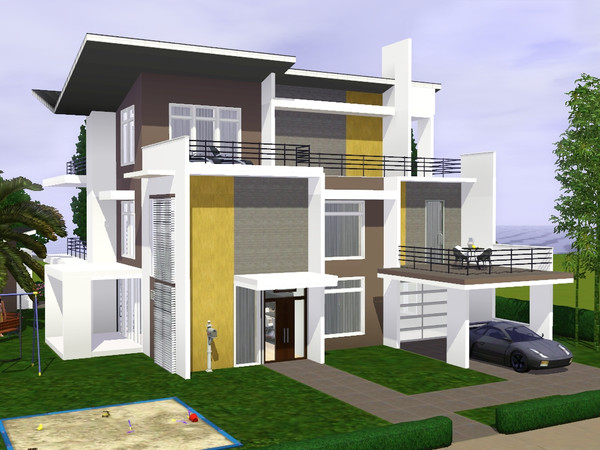 Sims 3 — Villa Kelly REQUEST by gabi892 — Villa Kelly is large family Villa with 3 floors. This house is modern style.