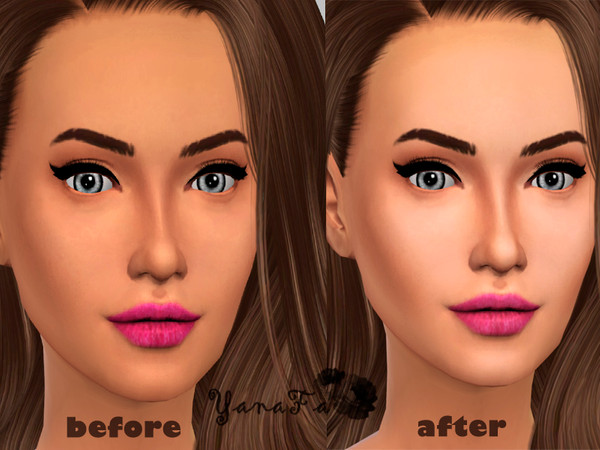 Sims 4 — Highlighter and Bronzer v1 by YanaFa — Only one color.It looks great on all colors of skin. For females, child