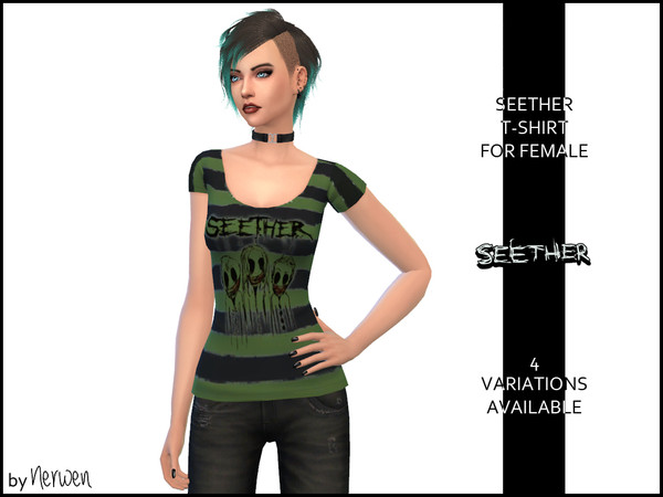 Sims 4 — Seether T-shirt by Nerwen6662 — Hey ! You guys love grunge ? Now, you CAN FIND THE SEETHER ! 4 variations : 3
