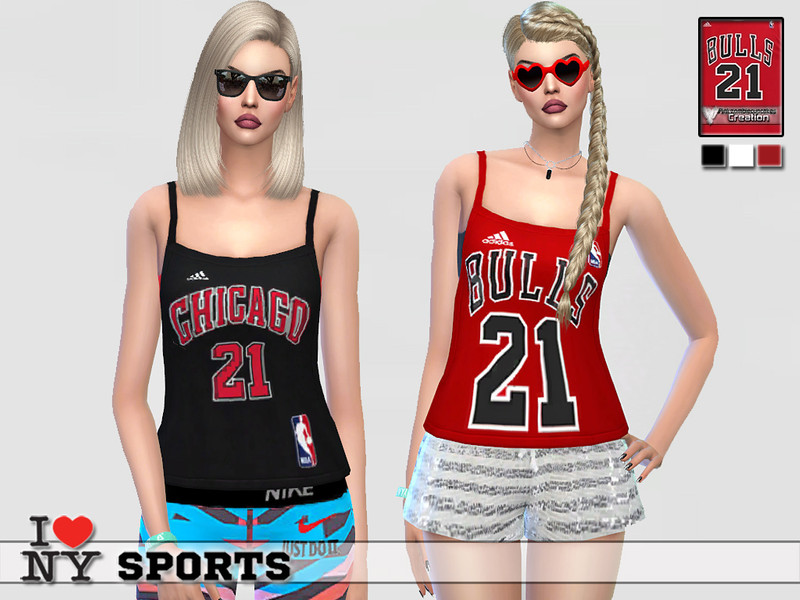 Sims 4 The Sims Resource | PZC_Chicago Bulls Tank Tops by TSR Creator