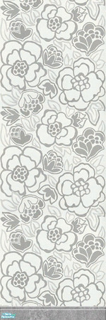 Sims 2 — 'Rage' Wallpaper by prin6je — Wallpaper with large flower pattern and a stone border to match the 'Rage' set.