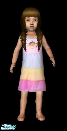 Sims 2 — Cute as can be - Dora Nightgown by kollens — A cute multi-colored nightgown for your Lil toddler, with Dora the