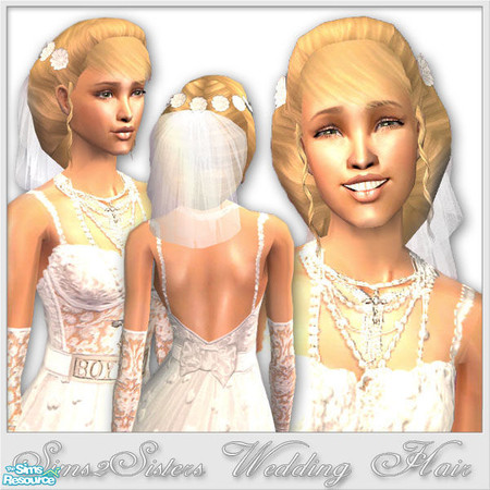 Sims 2 — S2S WeddingHair - Blond by sims2sisters — Available for Young Adult, Adult and Elder