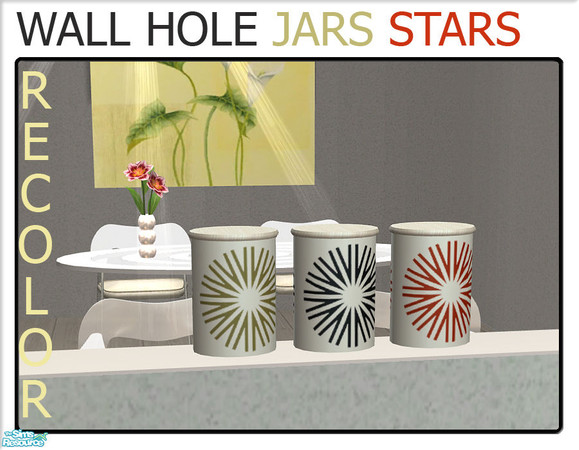 Sims 2 — Wall Hole Jars - Stars by linegud — A set of recolors of the jars from my wall hole knick knack set. Use it on