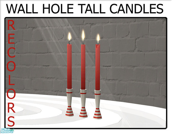Sims 2 — Wall Hole Tall Candles  by linegud — A set of recolors of my tall candles from my wall hole knick knack set. Use