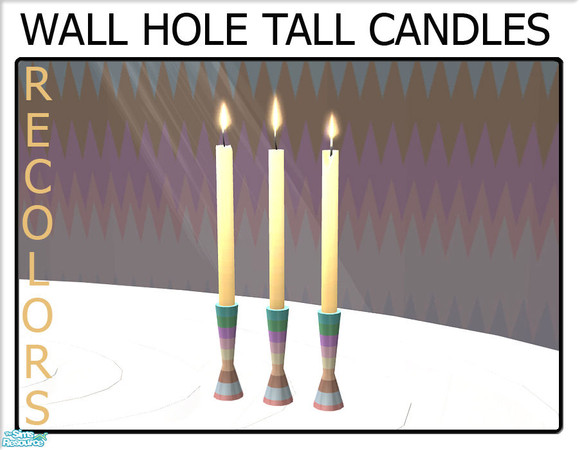 Sims 2 — Wall Hole Tall Candles by linegud — A set of recolors of my tall candles from my wall hole knick knack set. Use