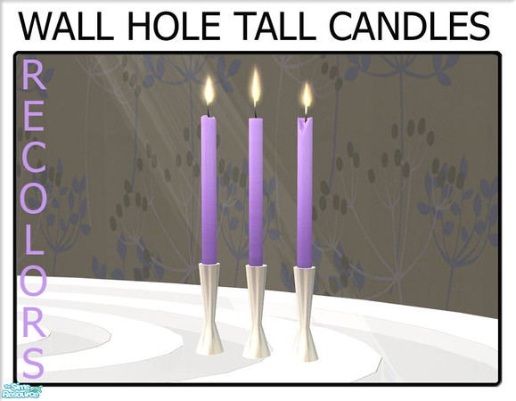 Sims 2 — Wall Hole Tall Candles  by linegud — A set of recolors of my tall candles from my wall hole knick knack set. Use