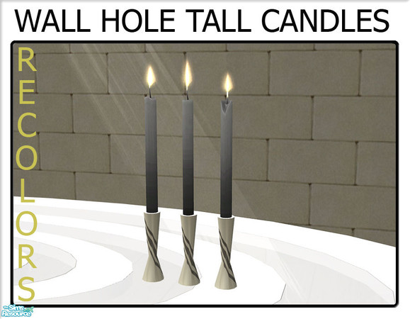 Sims 2 — Wall Hole Tall Candles  by linegud — A set of recolors of my tall candles from my wall hole knick knack set. Use