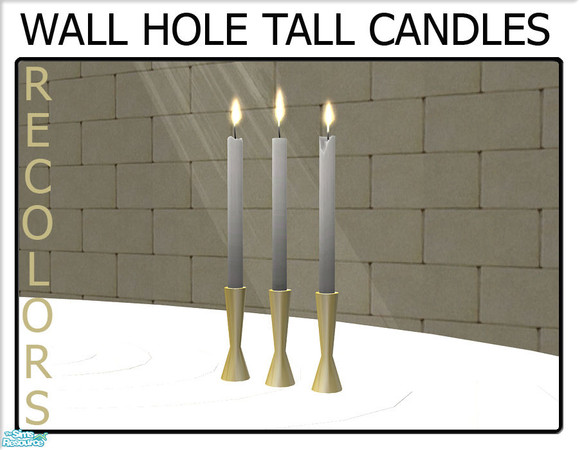 Sims 2 — Wall Hole Tall Candles  by linegud — A set of recolors of my tall candles from my wall hole knick knack set. Use