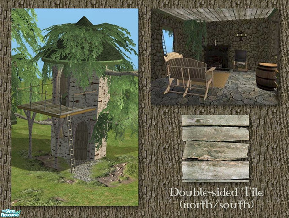 Sims 2 — Double Sided Broken Planks (North) by Cyclonesue — A double-sided floor tile (acts as a ceiling too!). This is