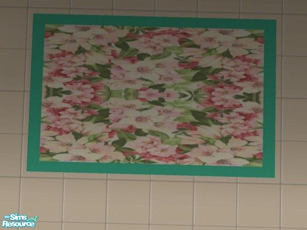 Sims 2 — Serenity Bedroom - Carpet by MysticVelvet — Floral Carpet with green borders to match bedding and curtains of my