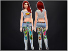 Sims 4 — X-Men Comic Leggings by Trish_Zetsumei — Just your average pair of leggings... with a nerdy twist! The X-Men