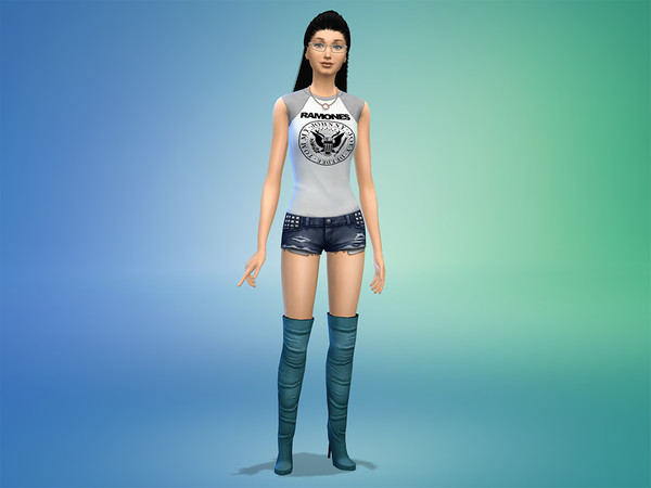 Sims 4 — Ramones Shirt - Outdoor Retreat needed by Suchorski — Ramones shirt made with the logo and a default shit of the