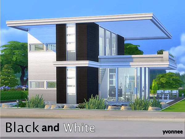 Sims 4 — Black and White by yvonnee2 — Black and white - Modern house for singles and couples. Modern and comfortable.