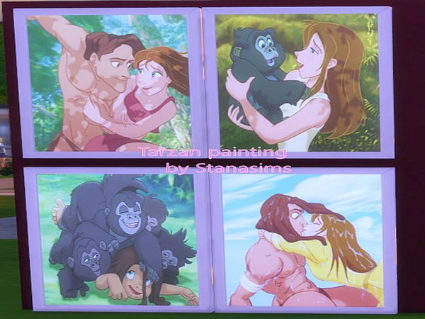 Sims 4 — Tarzan paintings by Stanasims — created by stana sims