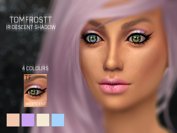 Sims 4 — Iridescent Shadows by tomfrostt — Some iridescent looking eyeshadows in 4 colours for you to enjoy. .Custom CAS