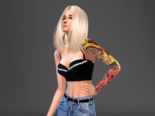 Sims 4 — Color tattoo for girl by OliverOks — Bright color sleeves tattoo for the girl. Suitable for adolescents, young