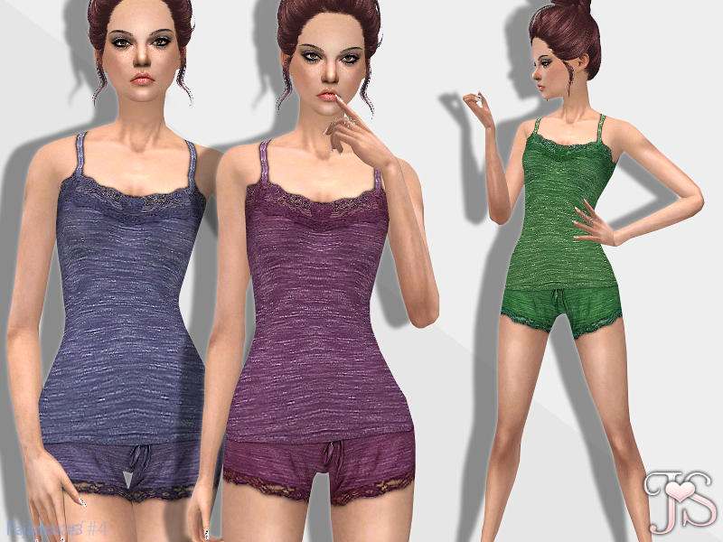 The Sims Resource - JavaSims- Tank Top/Booty Shorts Pj's