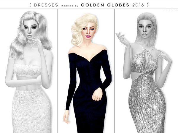 Sims 4 — Lady Gaga Golden Globes [2016] Dress by itsleeloo — Dress inspired by the Golden Globes 2016 red carpet. Worn by