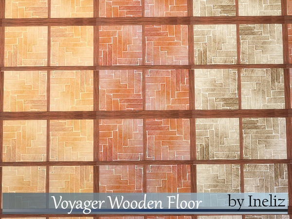 Sims 4 — Voyager Wooden Floor by Ineliz — A set of dusty wooden floors. Comes in 3 colors.