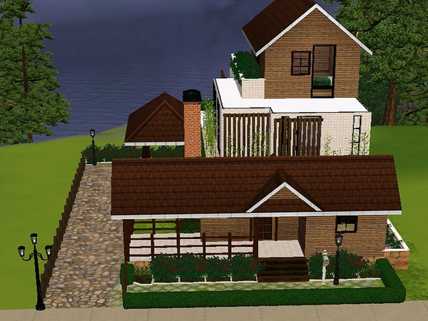 Sims 3 — Wood Cliffs by JumboRINE — This house was built next to a cliff in Sunset Valley hence the name Wood Cliffs.