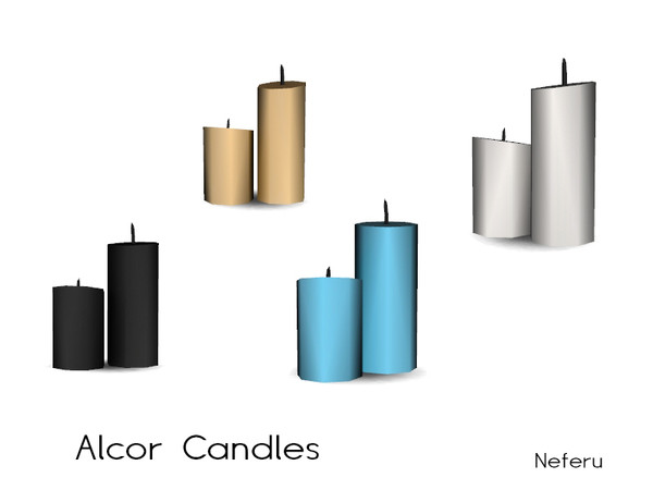 Sims 4 — Alcor Candles by Neferu2 — Alcor Hallway_Candles 4 color options
