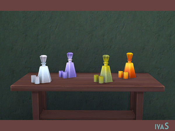 Sims 4 — Decanter by soloriya — Decorative decanter with glasses in retro style. Part of Retro Living room. Category: