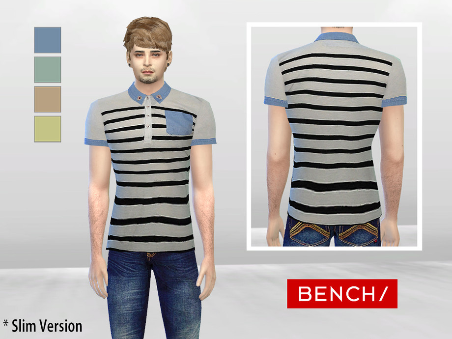 The Sims Resource - Baby Daddy Striped Polo