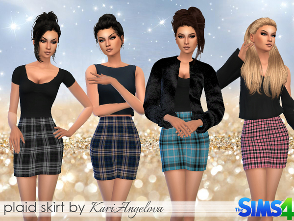 The Sims Resource - Plaid Skirt
