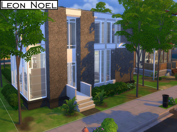 Sims 4 — HOUSE LN 1 by Noeltiersan — A Modern black and white silhouette for nature and music lovers
