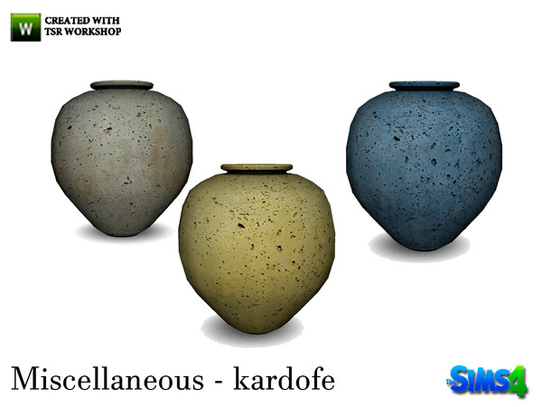Sims 4 — kardofe_Miscellaneous_Vase2 by kardofe — Clay vase in three different colors