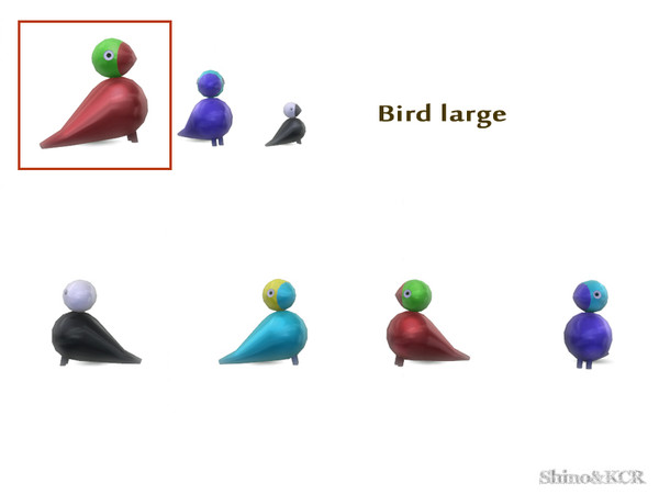 Sims 4 — Under Stair Deco - Bird Large by ShinoKCR — handcrafted wooden colorful Bird