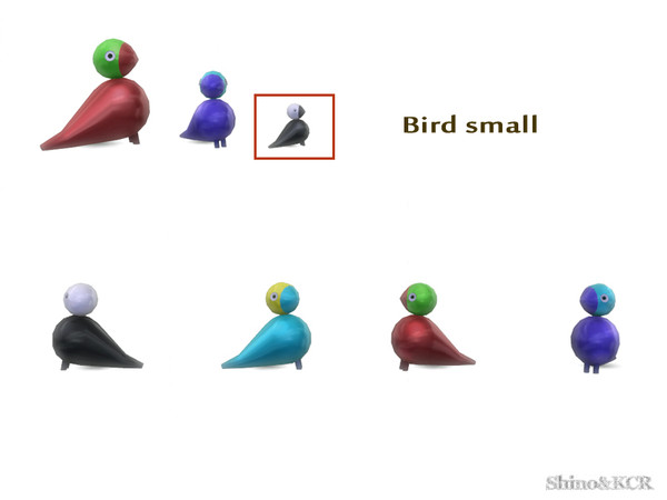Sims 4 — Under Stair Deco - Bird Small by ShinoKCR — handcrafted wooden colorful Bird