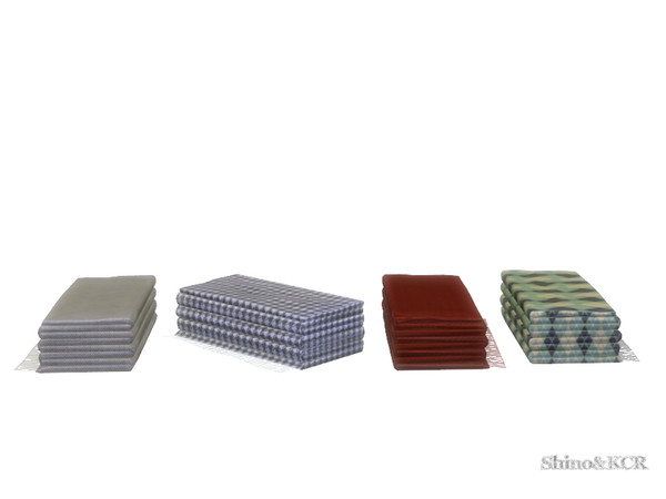 Sims 4 — Under Stair Deco - Blanket by ShinoKCR — folded Blanket with Fringes