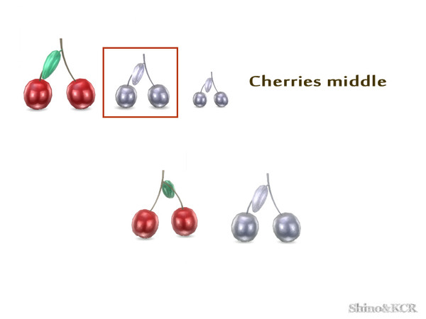 Sims 4 — Under Stair Deco - Cherries Middle by ShinoKCR — Cute Metal Cherries, Chrome