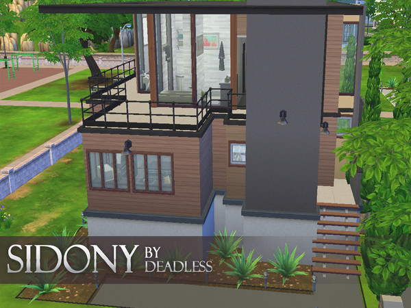 Sims 4 — Sidony by Deadless — This house is the best choice for a single sim or a couple. It has a small garden where
