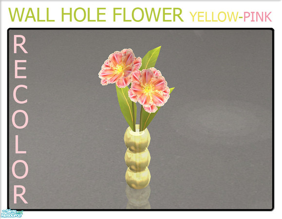 Sims 2 — Wall Hole Flower - Yellow Pink by linegud — A recolor of my flower for my wall hole shelf - or just for